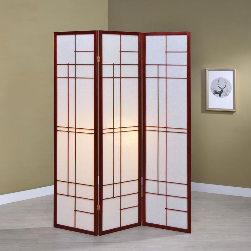 Katerina 3-Panel Room Divider Folding Shoji Screen Cherry-zoom-