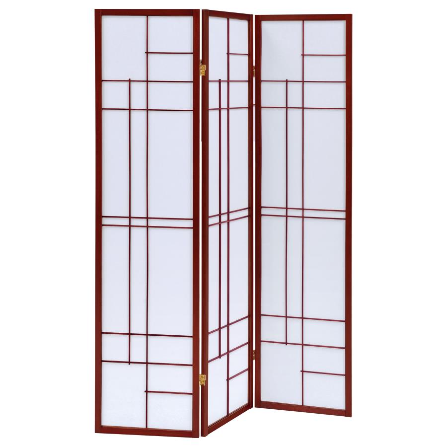 Katerina 3-Panel Room Divider Folding Shoji Screen Cherry-zoom-1