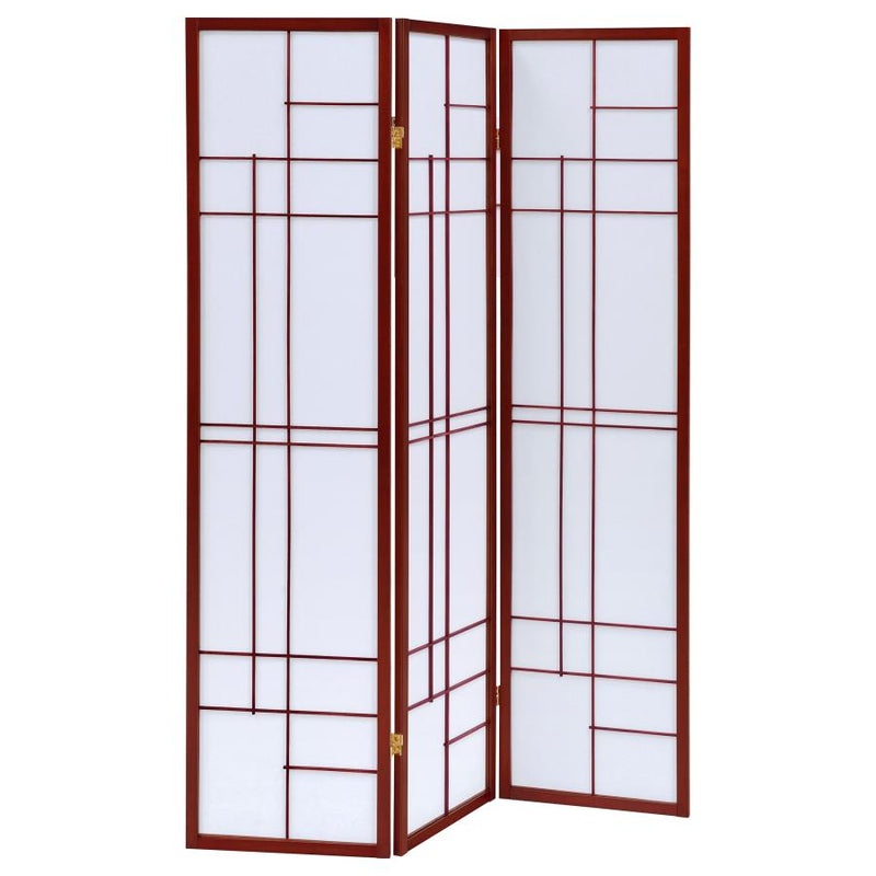 Katerina 3-Panel Room Divider Folding Shoji Screen Cherry-zoom-