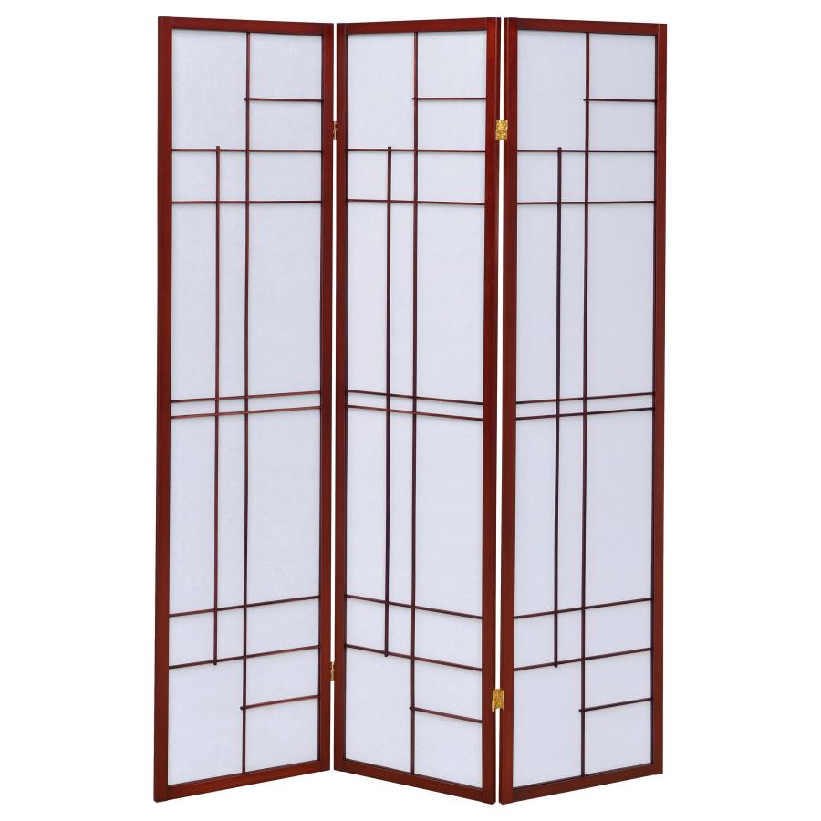 Katerina 3-Panel Room Divider Folding Shoji Screen Cherry-zoom-4