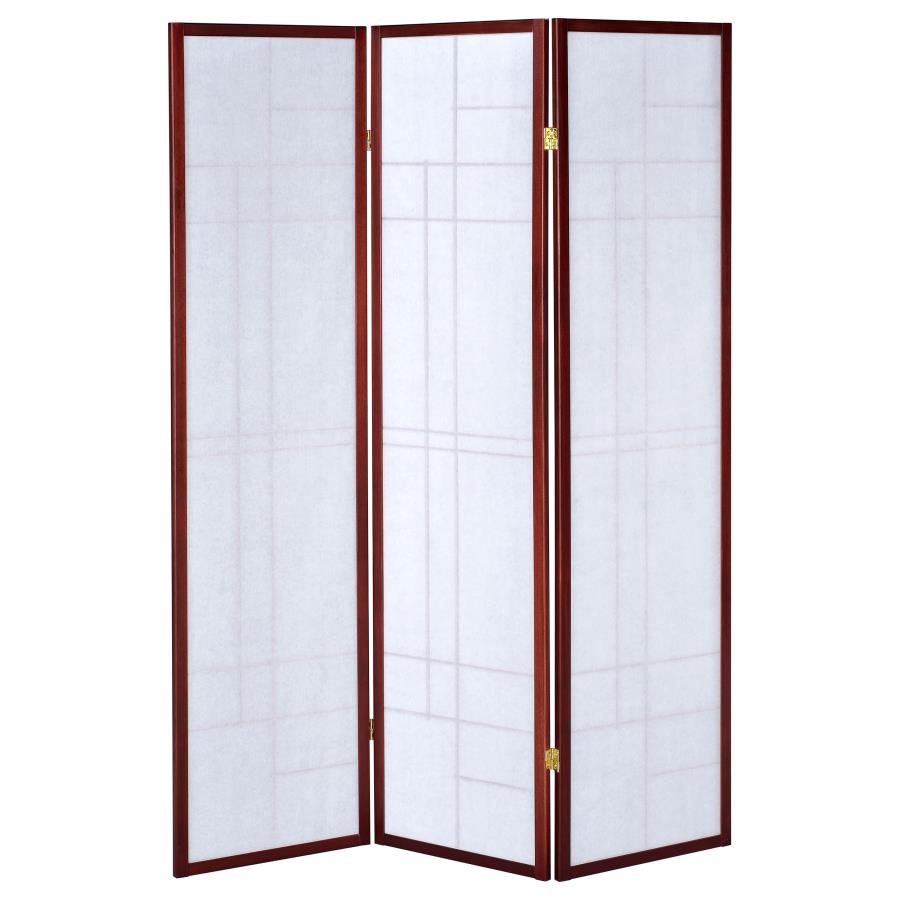 Katerina 3-Panel Room Divider Folding Shoji Screen Cherry-5