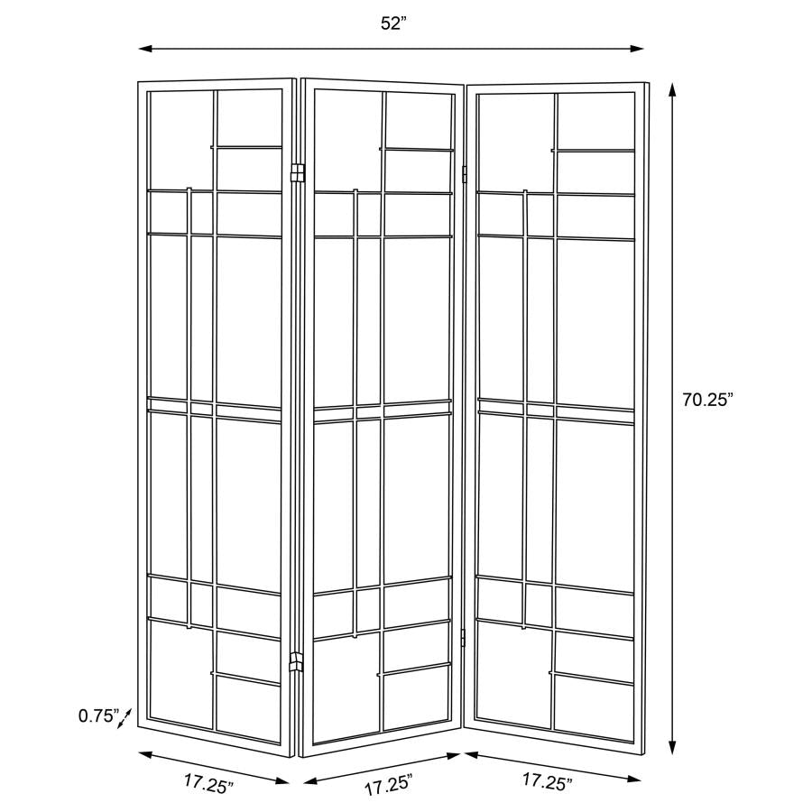 Katerina 3-Panel Room Divider Folding Shoji Screen Cherry-7