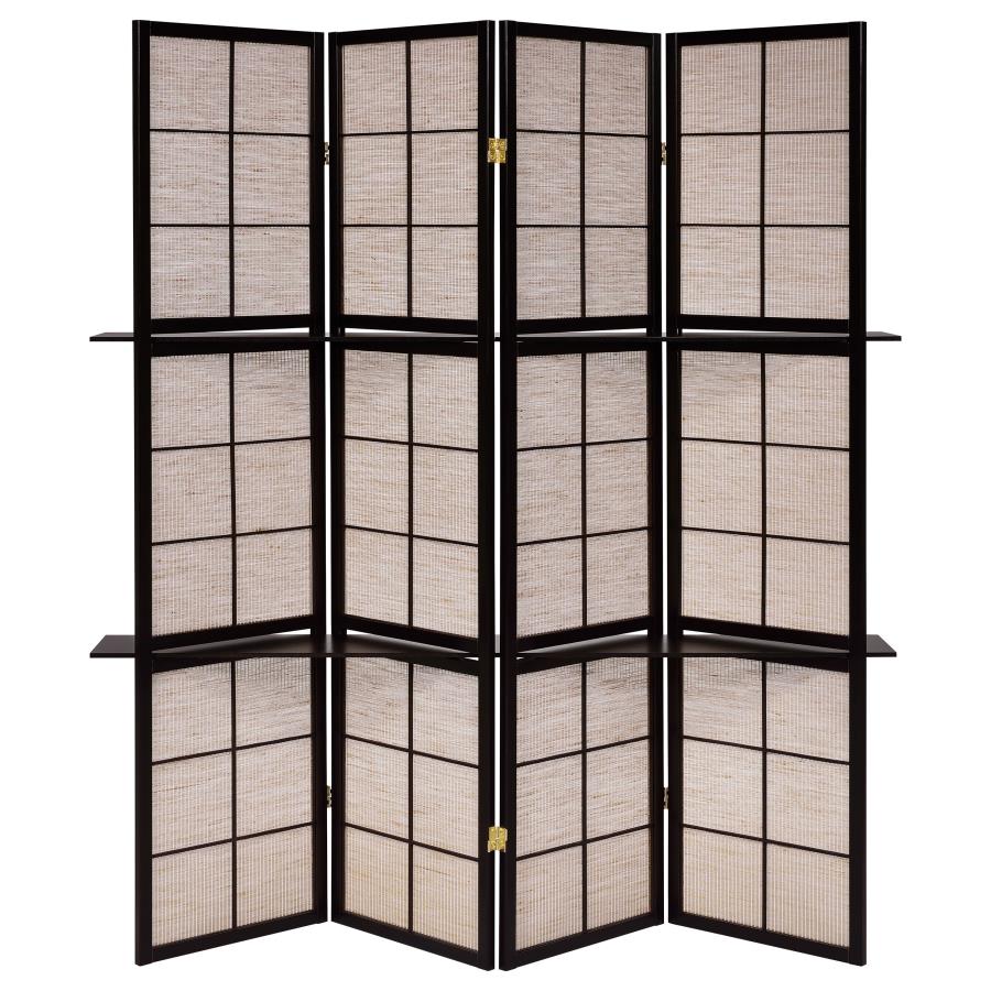 Iggy 4-Panel Room Divider Folding Shoji Screen Cappuccino-4