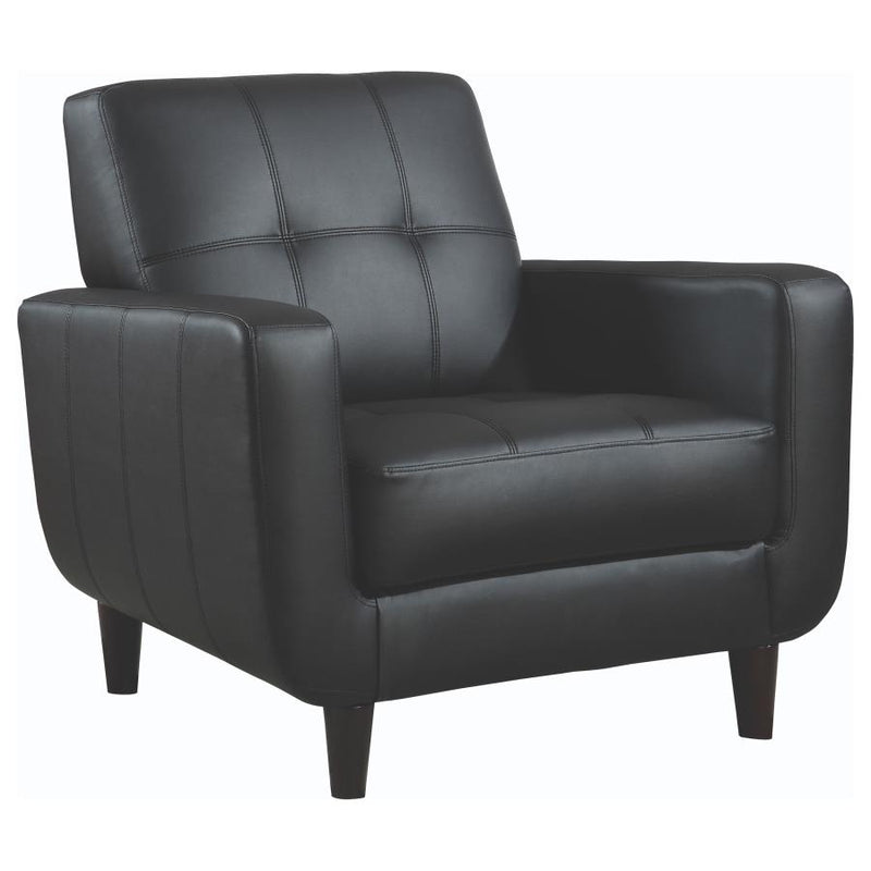 Aaron Upholstered Track Arm Tufted Accent Chair Black-zoom-