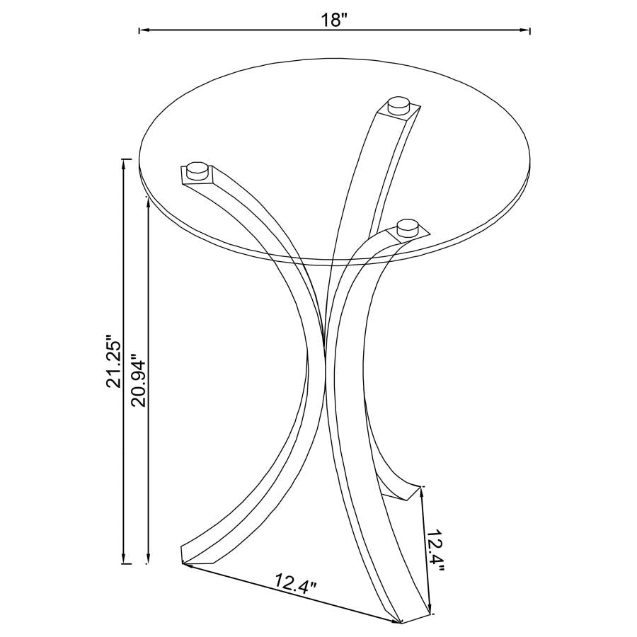 Laning Round Glass Top Acrylic Side Table Clear-zoom-4