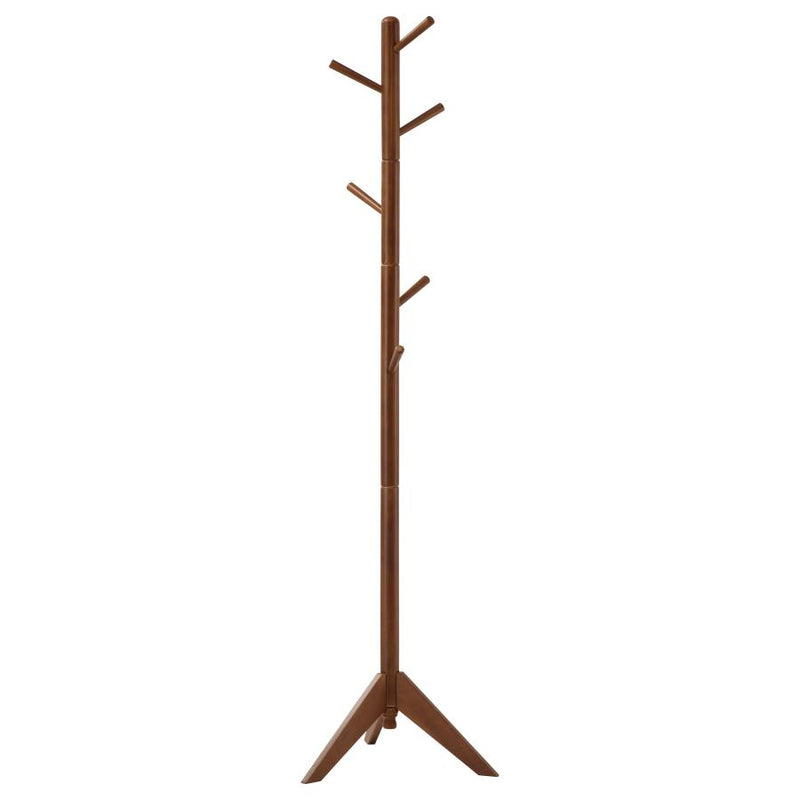 Devlin 6 Hook Freestanding Wood Coat Rack Hat Hanger Walnut-zoom-