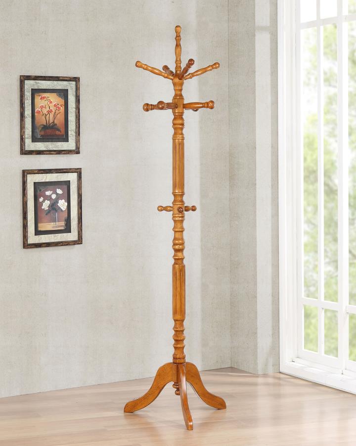 Achelle 11 Hook Freestanding Coat Rack Hanger Golden Brown-zoom-2