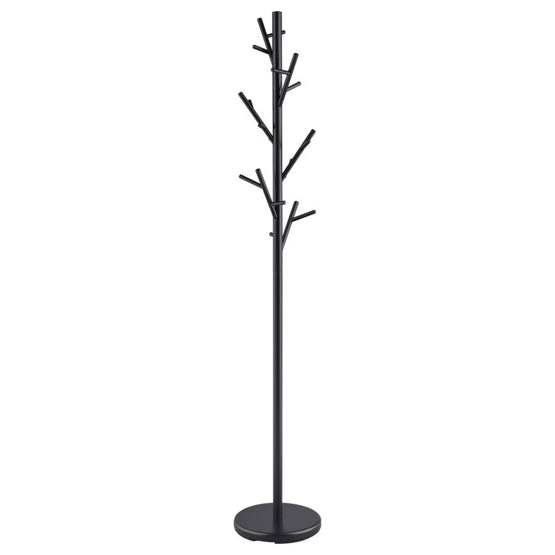 Clover 18 Hook Freestanding Metal Coat Rack Hat Hanger Black-zoom-