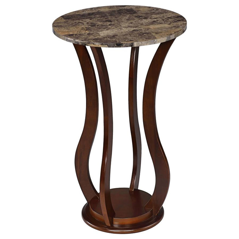 Elton Round Faux Marble Top Plant Stand Brown-zoom-