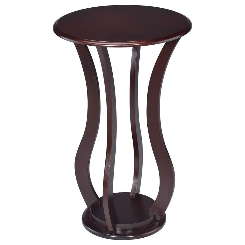 Elton Round Wood Top Accent Plant Stand Cherry-zoom-