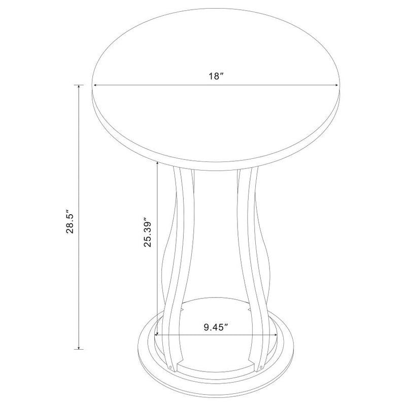 Elton Round Wood Top Accent Plant Stand Cherry-zoom-