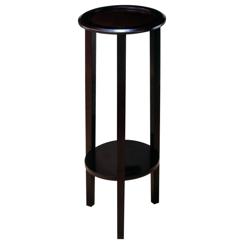 Kirk 1-shelf Round Wood Plant Stand Espresso-zoom-