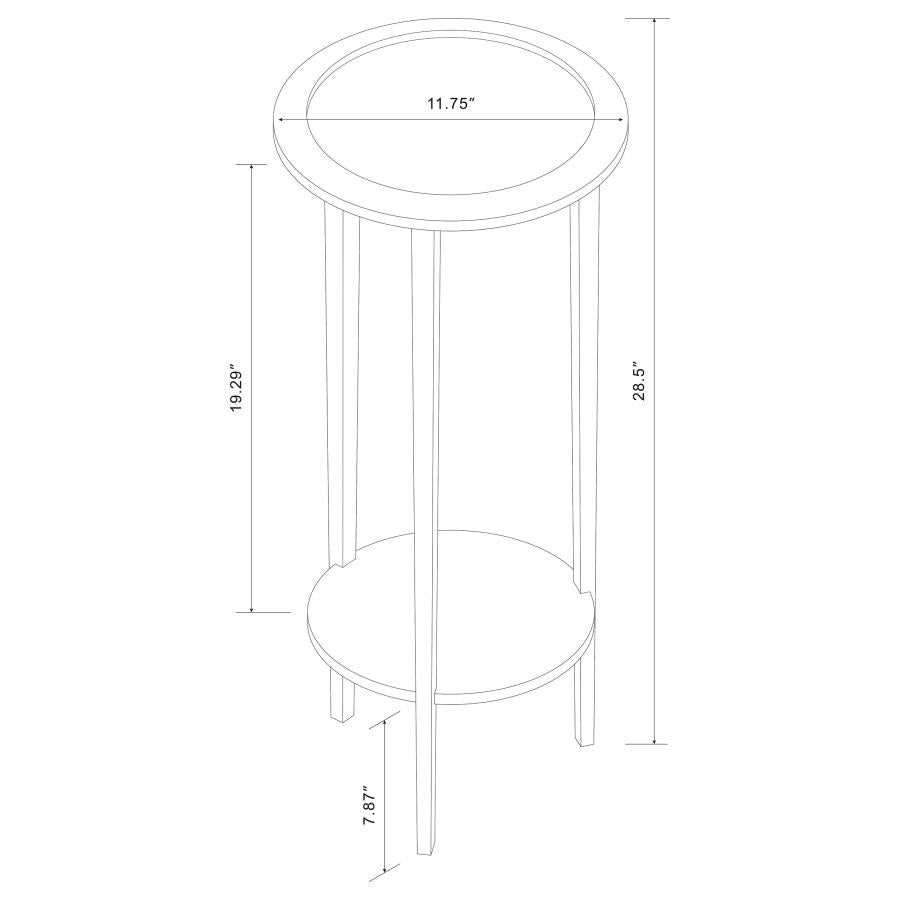 Kirk 1-shelf Round Wood Plant Stand Espresso-4
