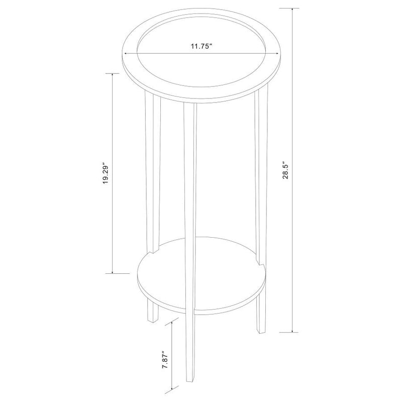 Kirk 1-shelf Round Wood Plant Stand Espresso-zoom-