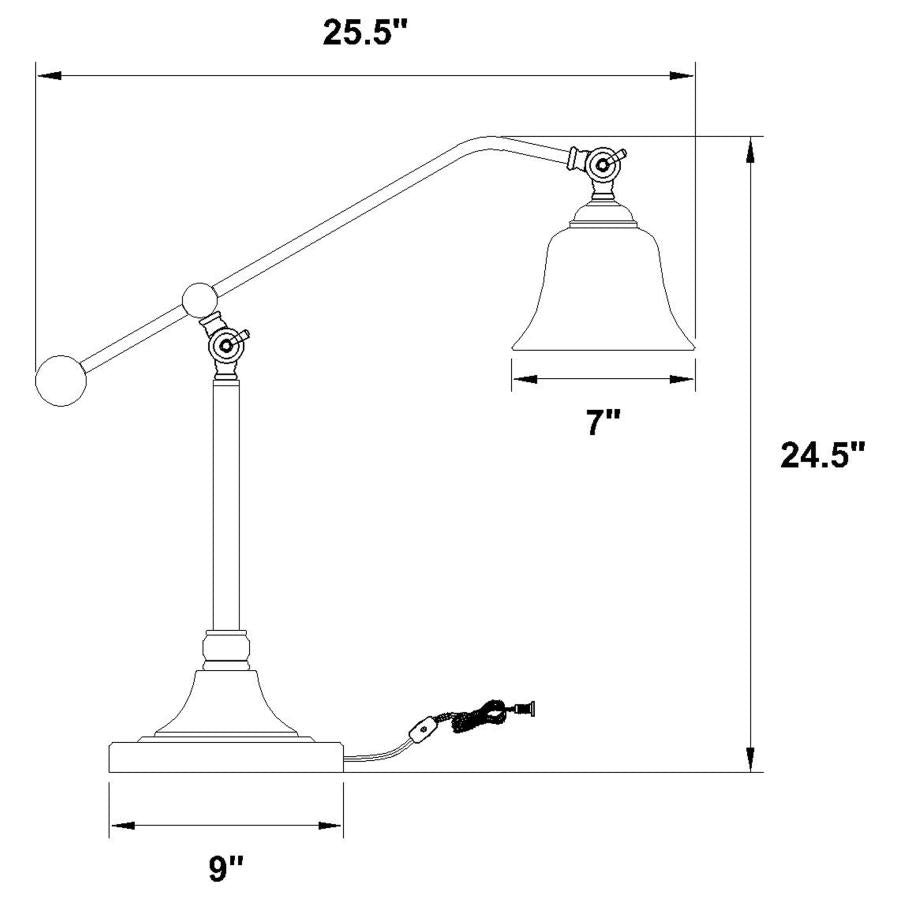 Eduardo 25-inch Bell Down Bridge Table Lamp Dark Bronze-3
