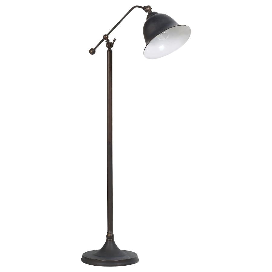 Eduardo 54-inch Bell Down Bridge Floor Lamp Dark Bronze-zoom-1