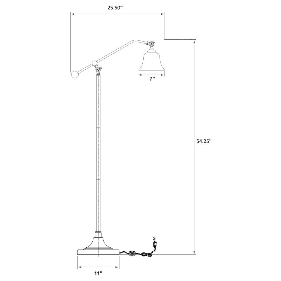 Eduardo 54-inch Bell Down Bridge Floor Lamp Dark Bronze-zoom-2