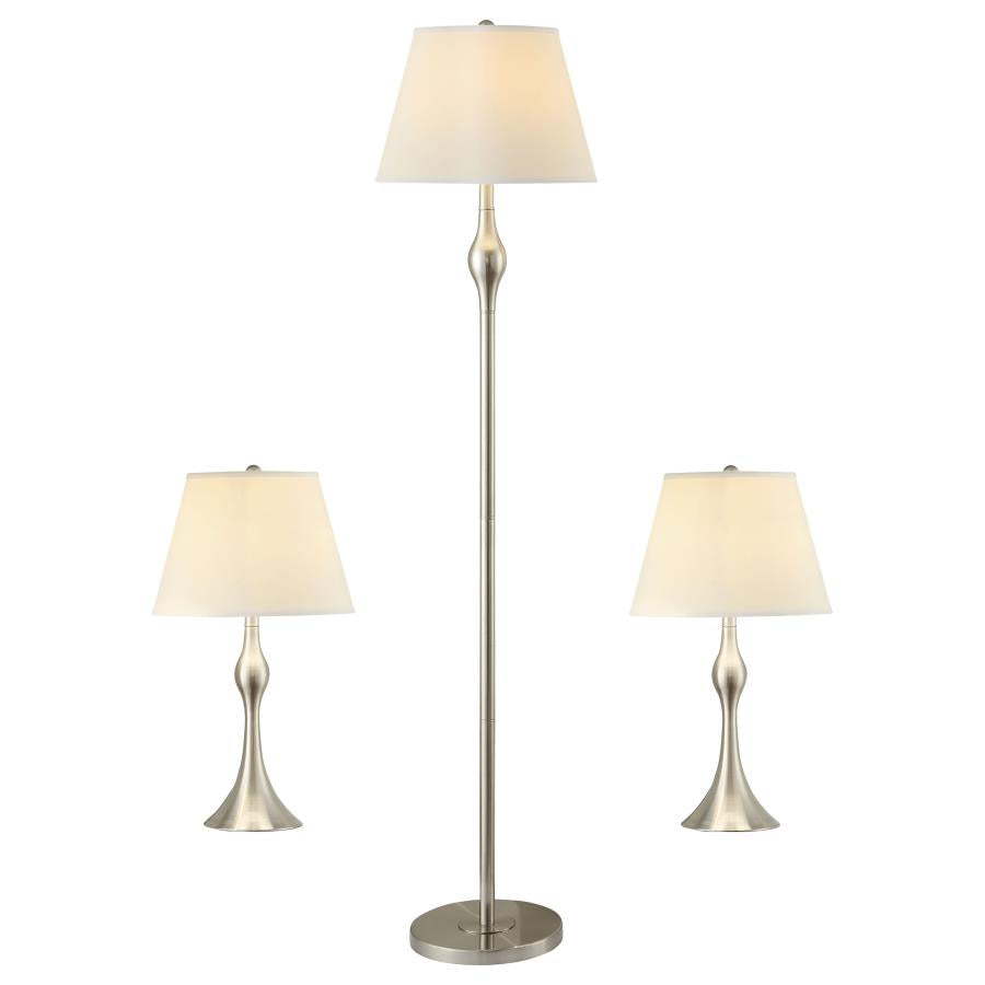 Griffin 3-piece Floor and Table Lamp Set Brushed Nickel-1