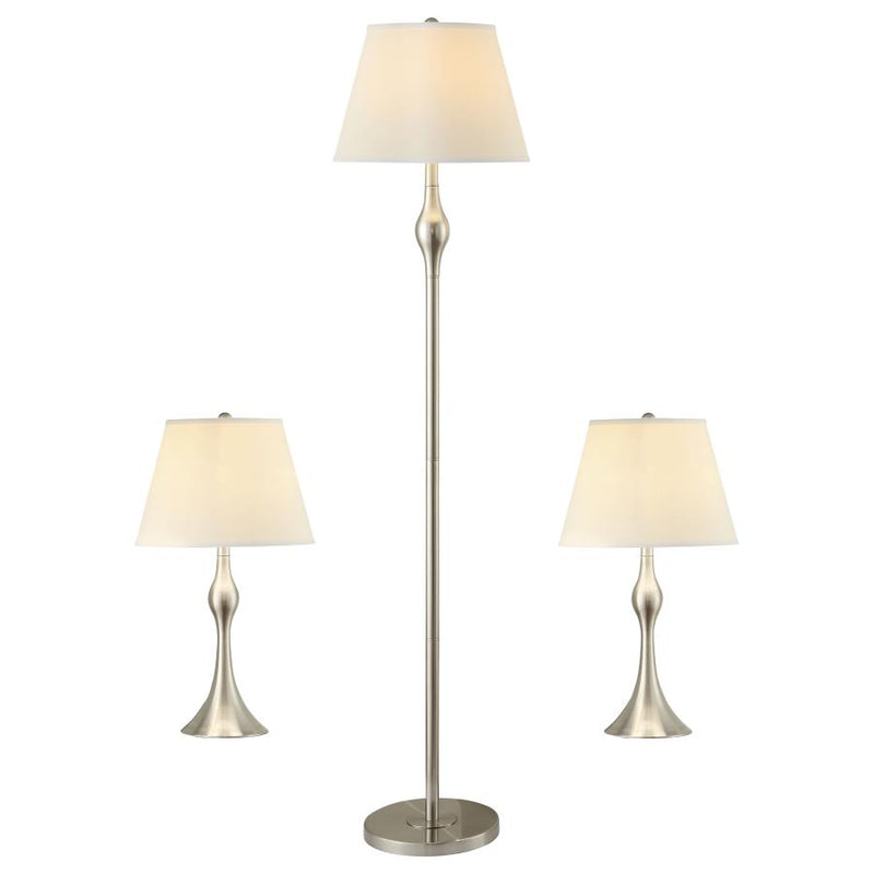 Griffin 3-piece Floor and Table Lamp Set Brushed Nickel-zoom-