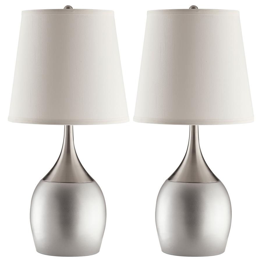 Tenya 24-inch Empire Shade Urn Table Lamp Silver (Set of 2)-zoom-1