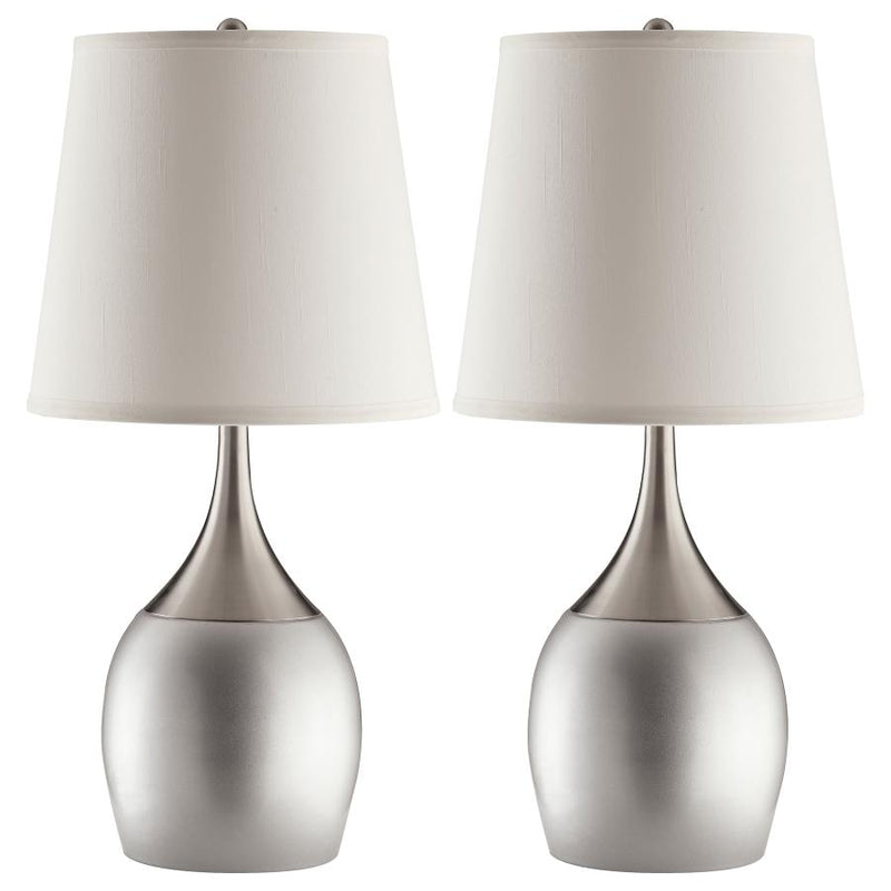 Tenya 24-inch Empire Shade Urn Table Lamp Silver (Set of 2)-zoom-