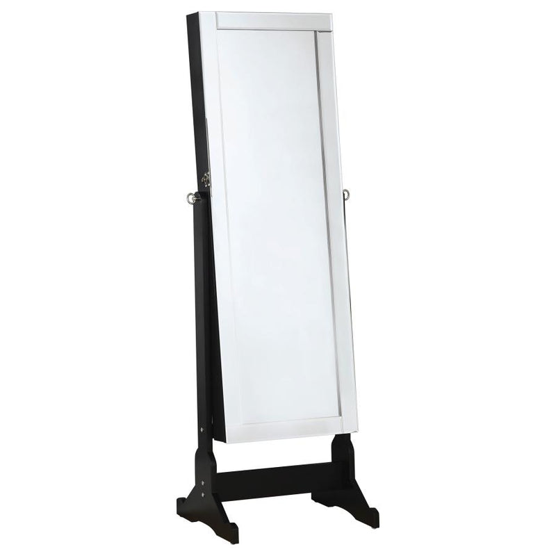 Cortez Cheval Mirror with Jewelry Storage Black-zoom-