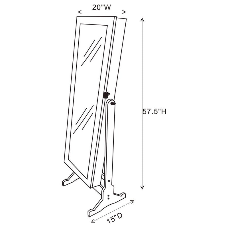 Cortez Cheval Mirror with Jewelry Storage Black-zoom-
