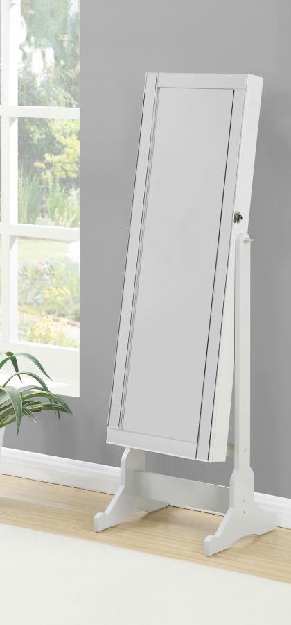 Yvonne Cheval Mirror with Jewelry Storage Dove Grey-2