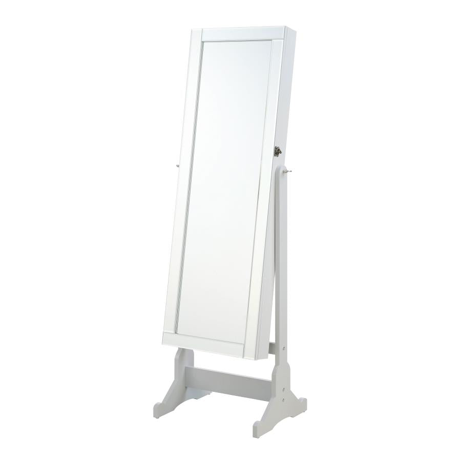 Yvonne Cheval Mirror with Jewelry Storage Dove Grey-zoom-1