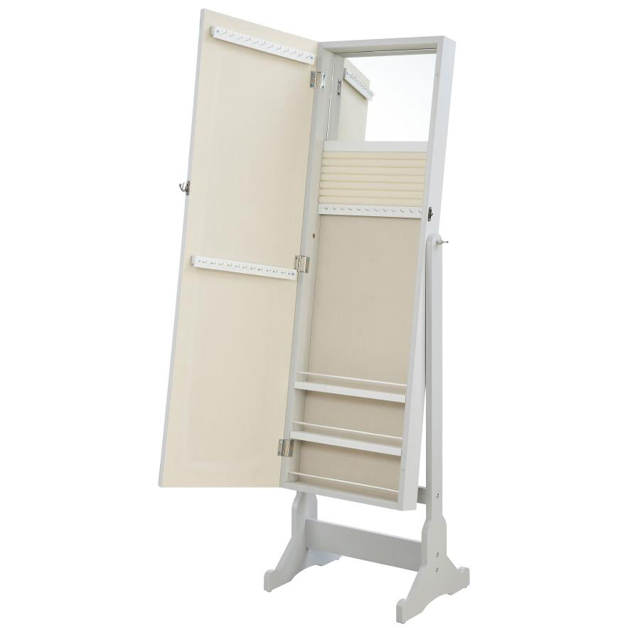 Yvonne Cheval Mirror with Jewelry Storage Dove Grey-4
