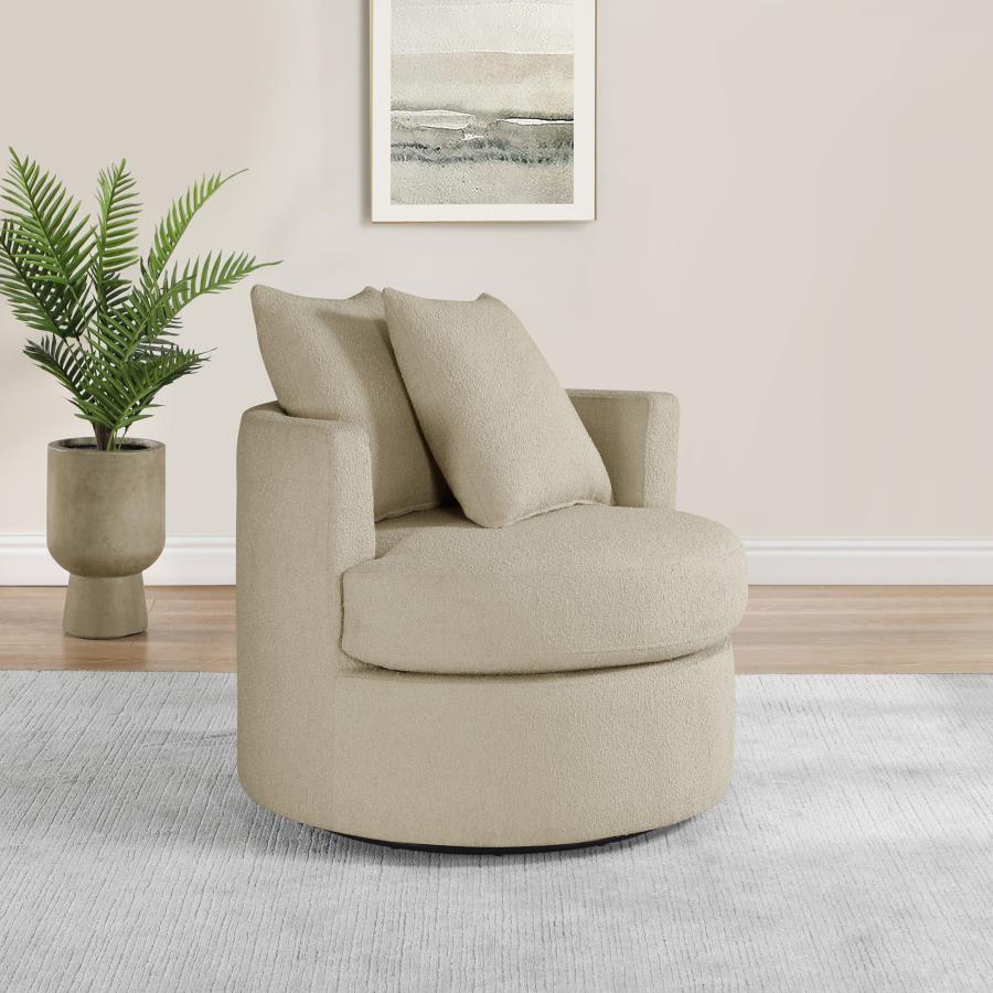 Debbie Upholstered Swivel Accent Chair Camel-zoom-2