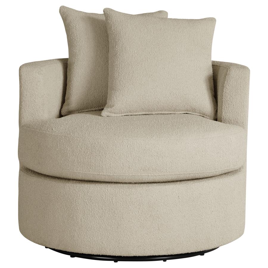 Debbie Upholstered Swivel Accent Chair Camel-zoom-3