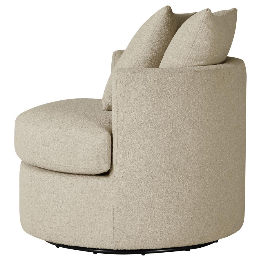 Debbie Upholstered Swivel Accent Chair Camel-5