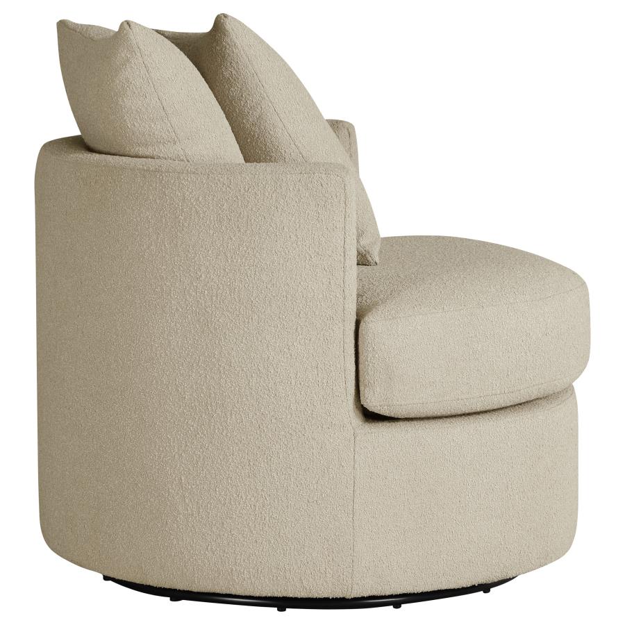Debbie Upholstered Swivel Accent Chair Camel-9