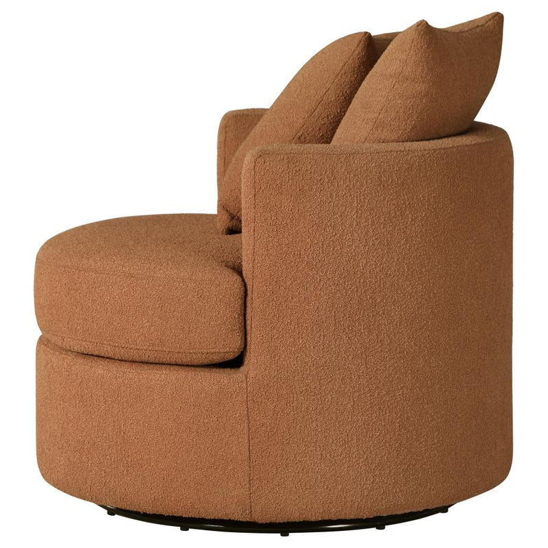 Debbie Upholstered Swivel Accent Chair Burnt Orange-zoom-
