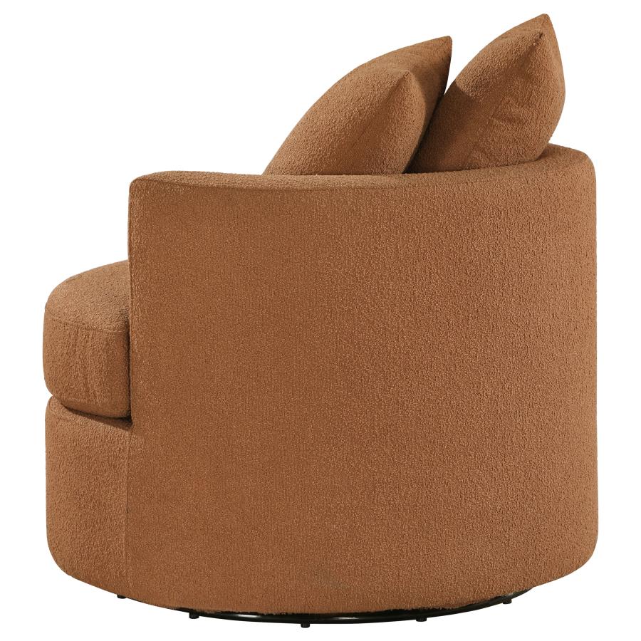 Debbie Upholstered Swivel Accent Chair Burnt Orange-6