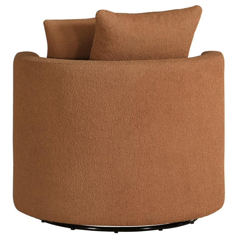 Debbie Upholstered Swivel Accent Chair Burnt Orange-zoom-