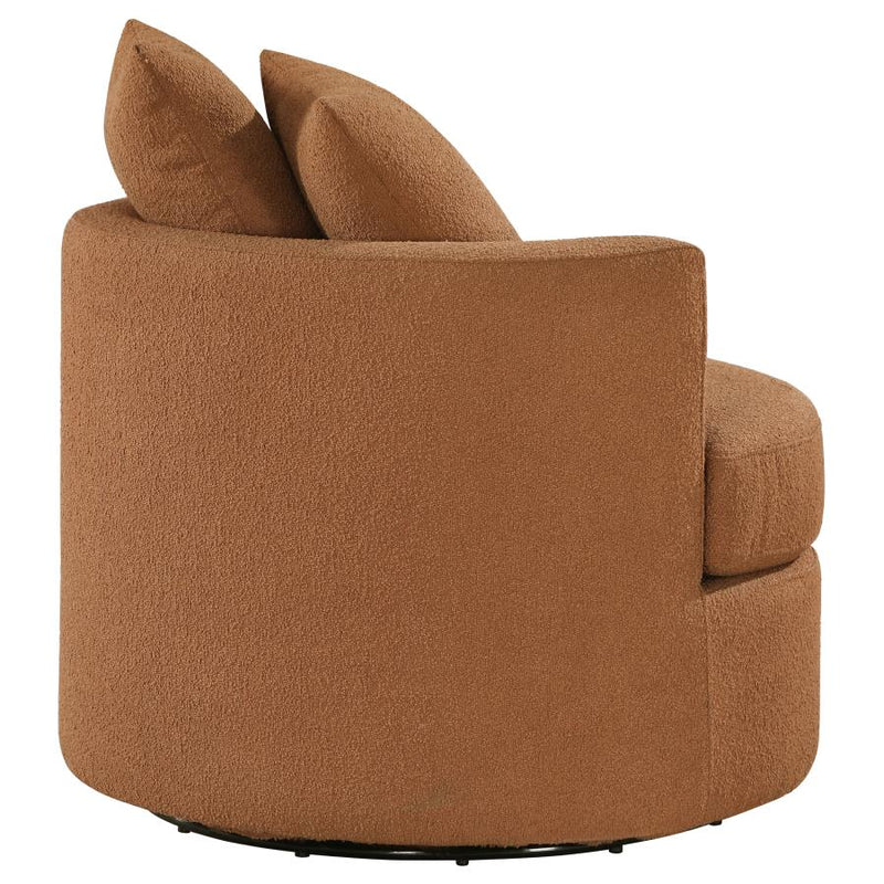 Debbie Upholstered Swivel Accent Chair Burnt Orange-zoom-