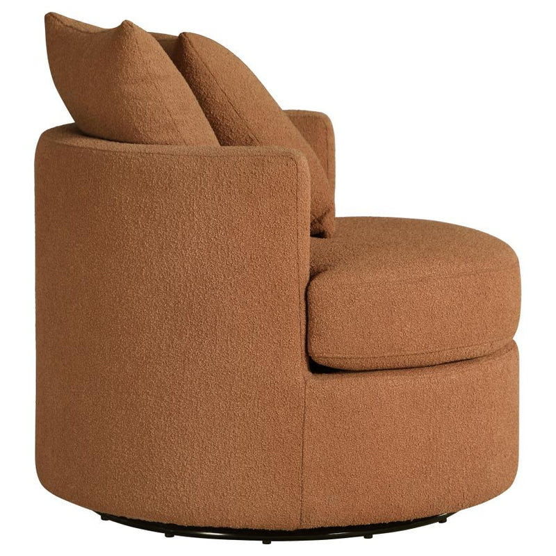 Debbie Upholstered Swivel Accent Chair Burnt Orange-zoom-