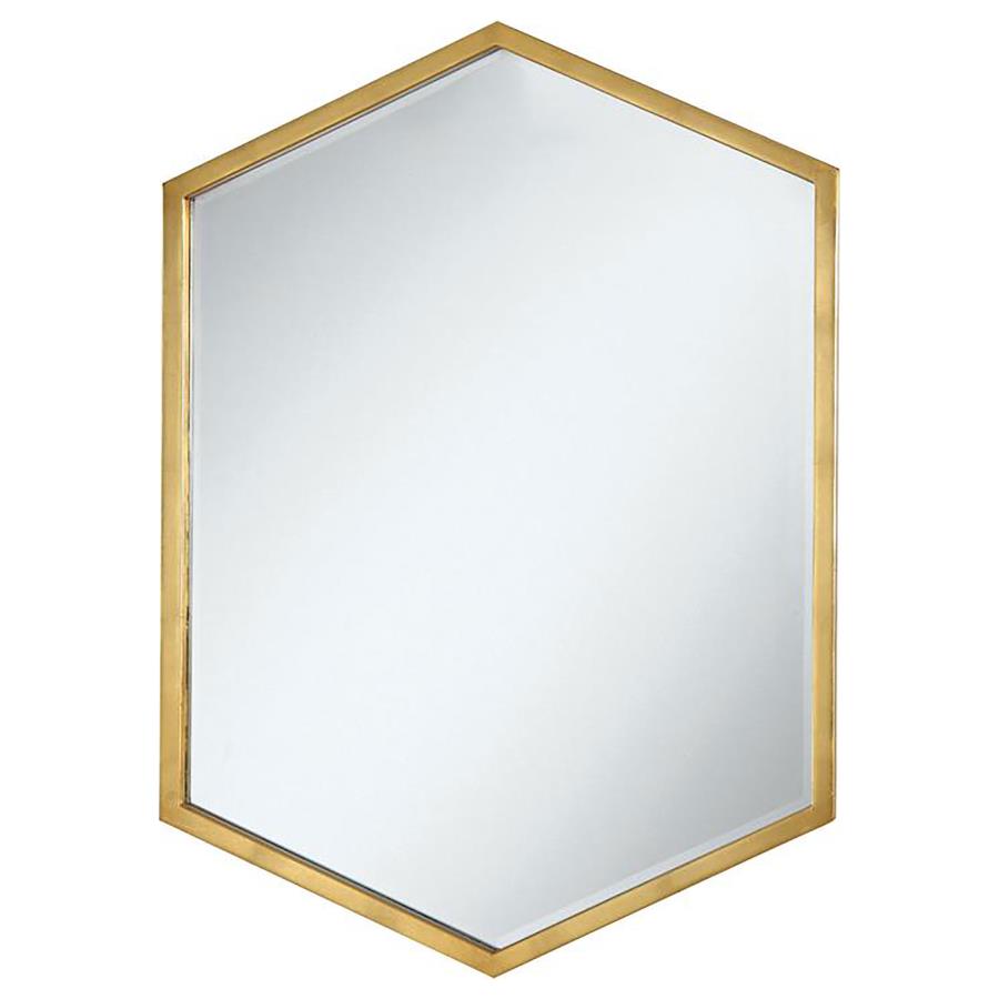 Bledel 24 x 34 Inch Hexagonal Wall Mirror Gold-1