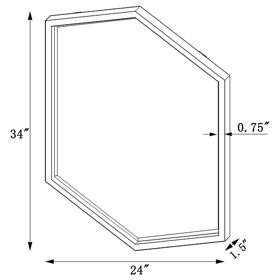 Bledel 24 x 34 Inch Hexagonal Wall Mirror Gold-zoom-3
