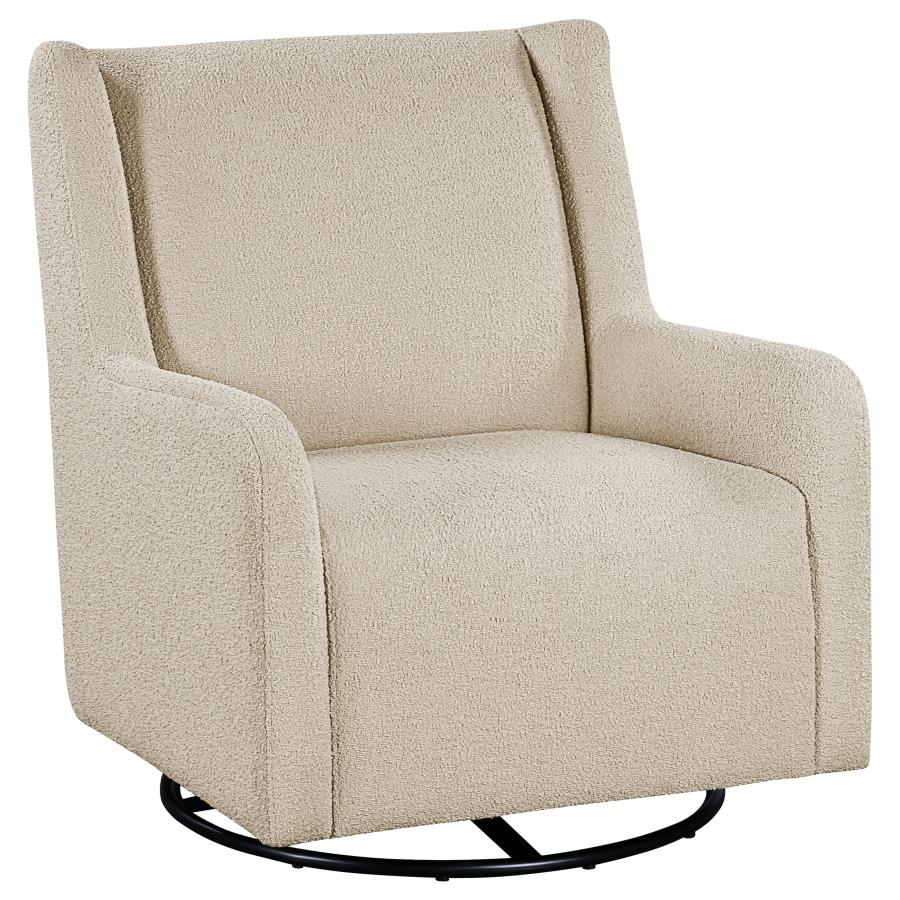 Serra Boucle Upholstered Swivel Glider Sandy Beige-1