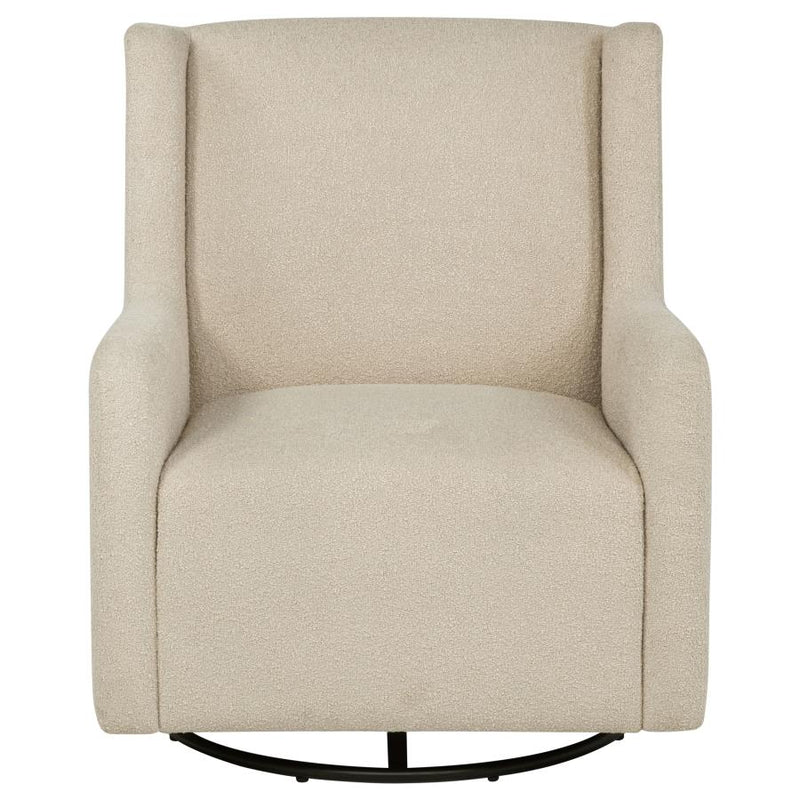 Serra Boucle Upholstered Swivel Glider Sandy Beige-zoom-