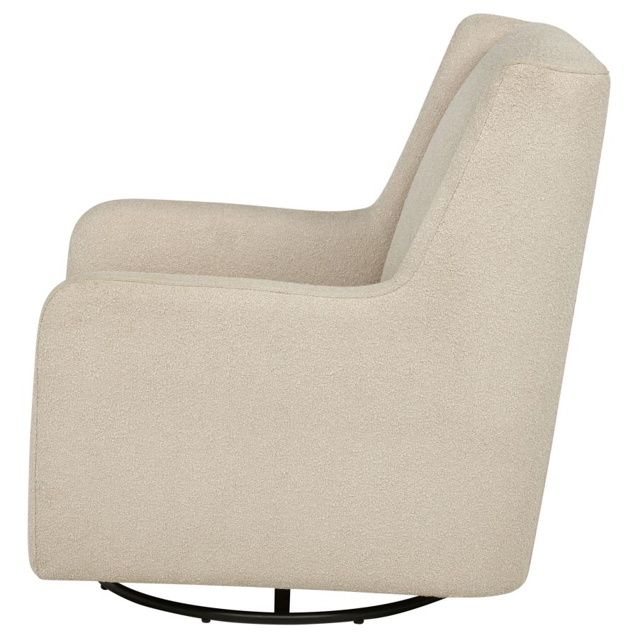 Serra Boucle Upholstered Swivel Glider Sandy Beige-5
