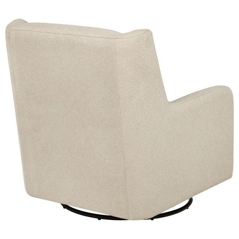 Serra Boucle Upholstered Swivel Glider Sandy Beige-zoom-
