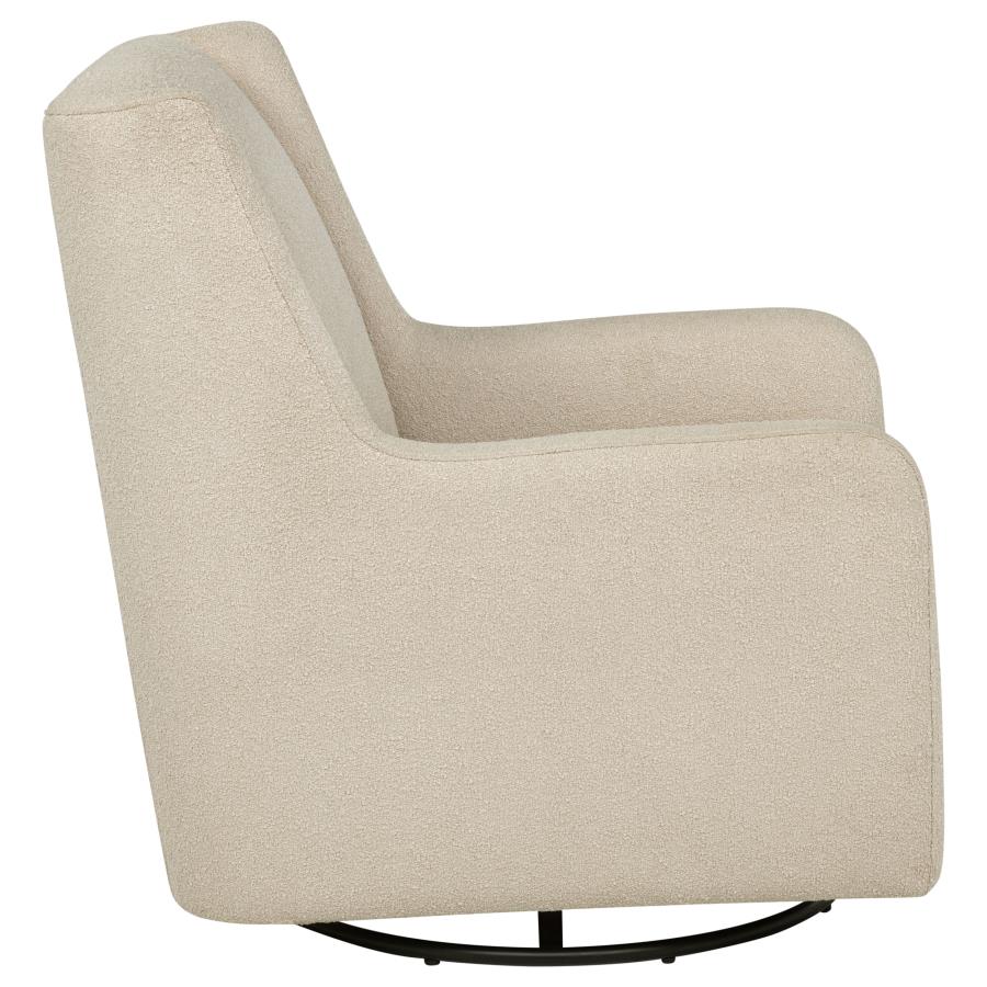 Serra Boucle Upholstered Swivel Glider Sandy Beige-zoom-9
