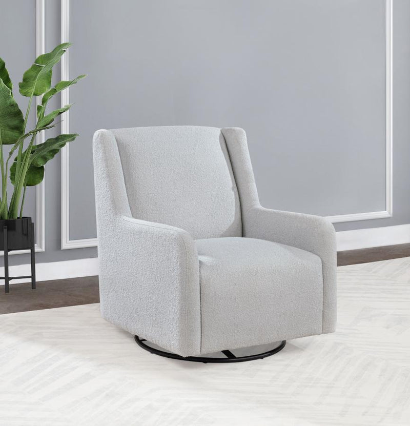 Serra Boucle Upholstered Swivel Glider Dove Grey-zoom-