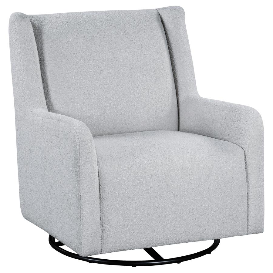 Serra Boucle Upholstered Swivel Glider Dove Grey-1