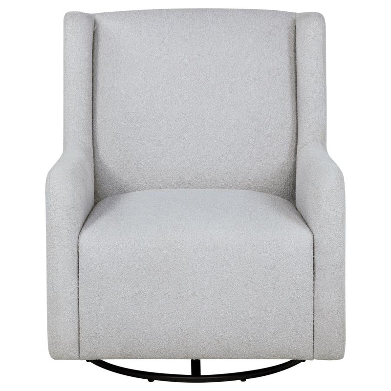 Serra Boucle Upholstered Swivel Glider Dove Grey-zoom-