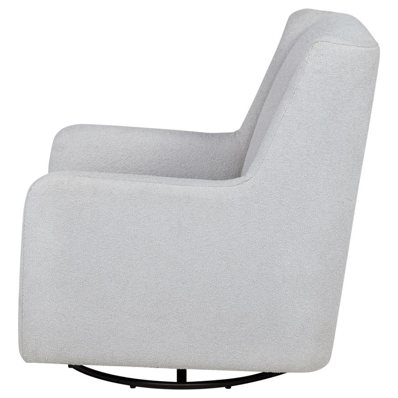 Serra Boucle Upholstered Swivel Glider Dove Grey-zoom-